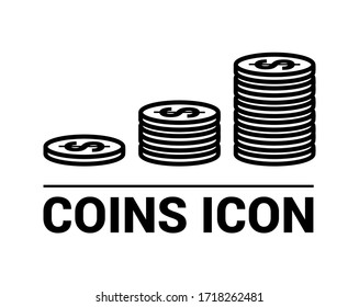 Coins icon. Basic icon of economy and finance.