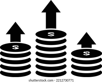 Coins icon. Basic icon of economy and finance.
