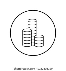 Coins icon in circle