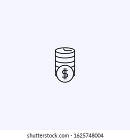 Coins icon with a clock on it