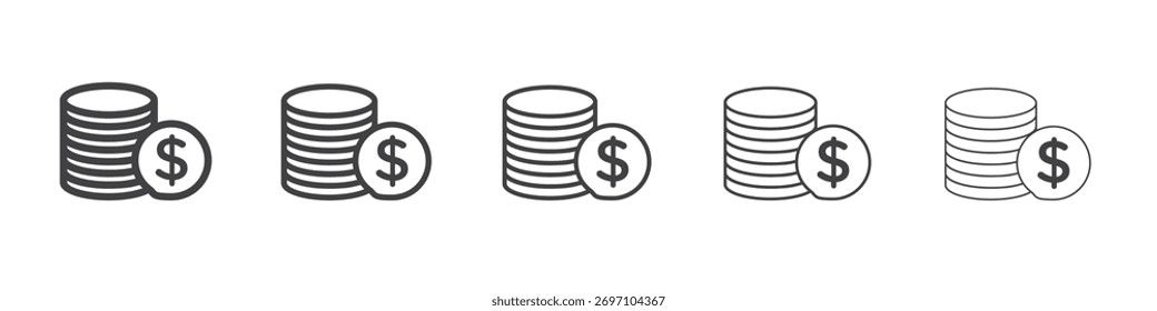 Moedas design ícone, logotipo, aplicativo, UI. Ilustração vetorial, EPS
