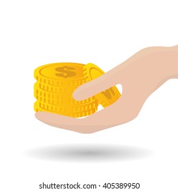 coins icon design , vector illustration