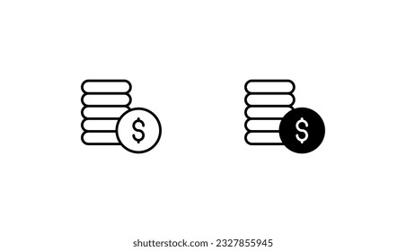 Coins icon design with white background stock illustration