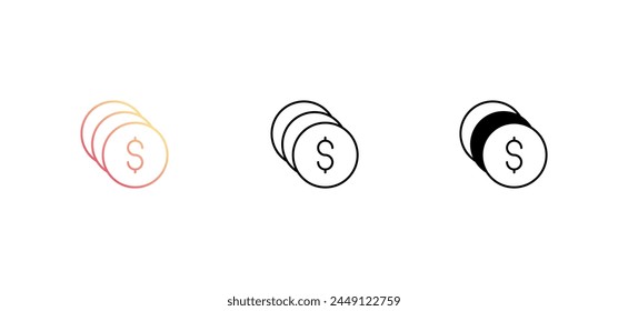 Diseño de icono de monedas con fondo blanco ilustración de stock