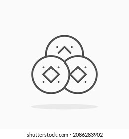 icono Monedas. Estroque editable y píxel perfecto. Estilo de esquema. Ilustración vectorial. Disfruta de este icono para tu proyecto.