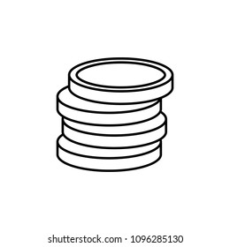 coins icon. Element of mobile banking for smart concept and web apps. Thin line coins icon can be used for web and mobile on white background