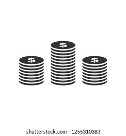 Coins. Icon Flat