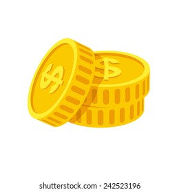 Coins icon  (flat design)