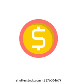 coins icon flat style design. coins icon vector illustration. isolated on white background.