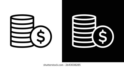 Coins icon Flat style logo vector. perfect for UI designs