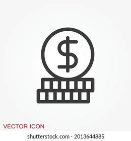 Coins Icon isolated on background. Money symbol
