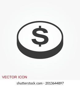 Coins Icon isolated on background. Money symbol