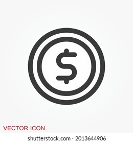 Coins Icon isolated on background. Money symbol