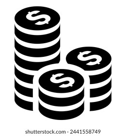 Coins icon isolated on white background