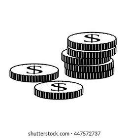 Coins icon isolated on white background. Vector art.