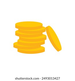 Coins icon in isometric 3d style on a white background. design element illustration of a coin symbolizing treasure.
