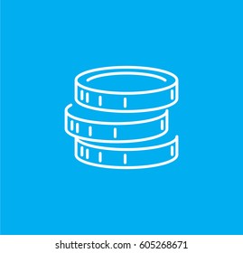 Coins icon. Linear style. Isolated vector.