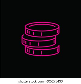 Coins icon. Linear style. Isolated vector.
