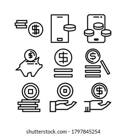 coins icon or logo isolated sign symbol vector illustration - Collection of high quality black style vector icons
