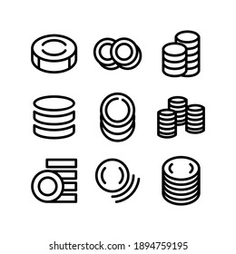 coins icon or logo isolated sign symbol vector illustration - Collection of high quality black style vector icons
