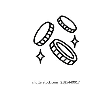 coins icon or logo isolated sign symbol vector illustration - Collection of high quality black style vector icons