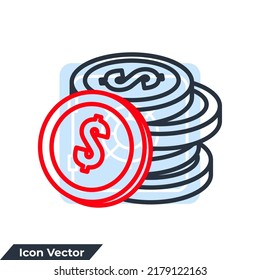 Münzen Symbol Logo, Vektorgrafik. Bargeld-Symbol-Vorlage für Grafik- und Webdesign-Sammlung