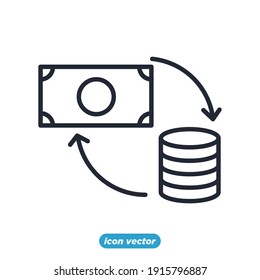 Coins icon. money coin business coin symbol template for graphic and web design collection logo vector illustration