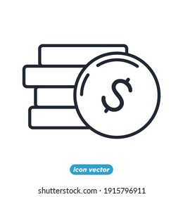 Coins icon. money coin business coin symbol template for graphic and web design collection logo vector illustration