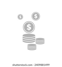 coins icon on a white background, vector illustration