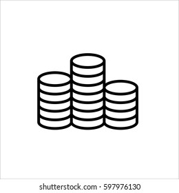 coins icon on white background