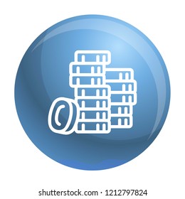 Coins icon. Outline coins vector icon for web design isolated on white background