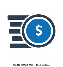 Coins icon. Pay vector graphics.