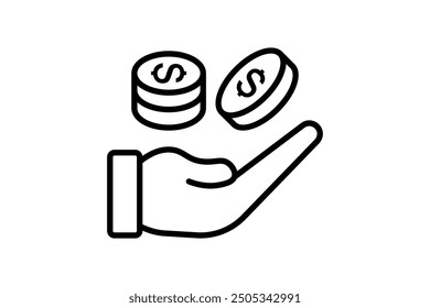 Coins icon. icon related to accounting. suitable for web site, app, user interfaces, printable etc. line icon style. simple vector design editable