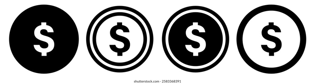 Coins icon set simple design