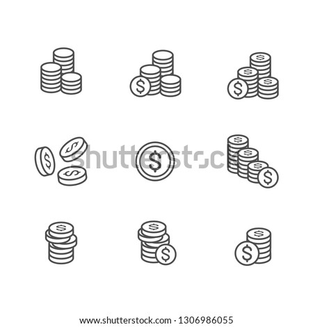 Coins icon set . Vector . EPS 10