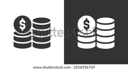 Coins icon. Solid glyph series icon