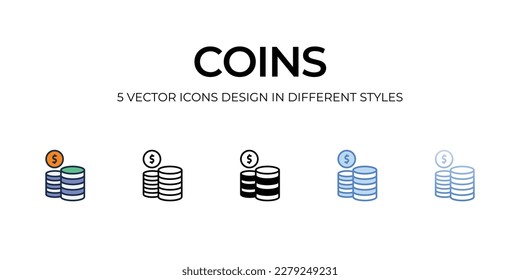 icono Monedas. Adecuado para diseño de páginas Web, aplicaciones móviles, UI, UX y GUI.