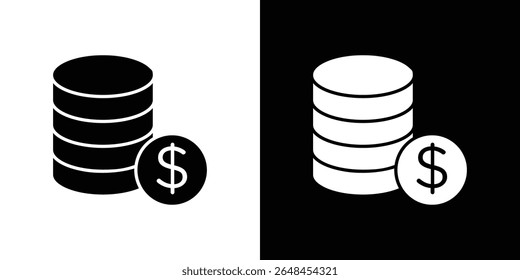 Coins icon symbol collection. Flat vector stock illustration.