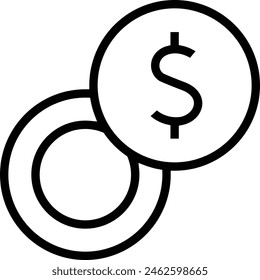 coins icon. Thin linear style design isolated on white background