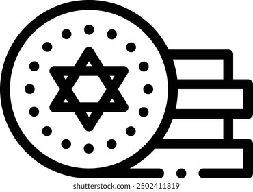 Münzen-Symbol. Design mit dünnen linearen Stilen einzeln auf weißem Hintergrund