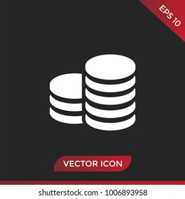Coins icon vector
