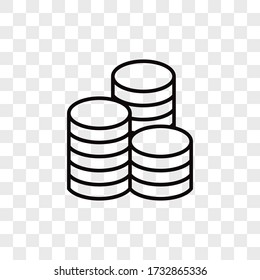 Coins icon vector. Coin stacks sign