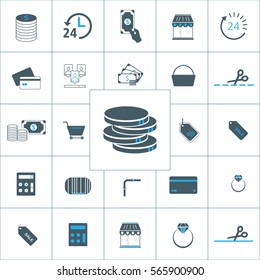 coins icon vector, commercial icon set, vector illustration