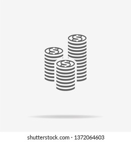 Coins icon. Vector concept illustration for design.