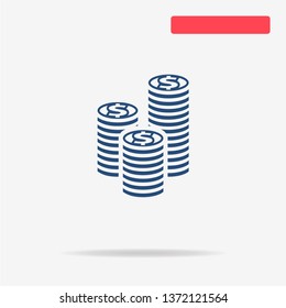 Coins icon. Vector concept illustration for design.