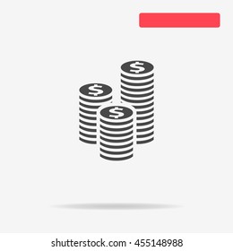 Coins icon. Vector concept illustration for design.