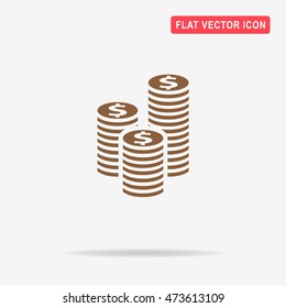 Coins icon. Vector concept illustration for design.