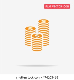 Coins icon. Vector concept illustration for design.