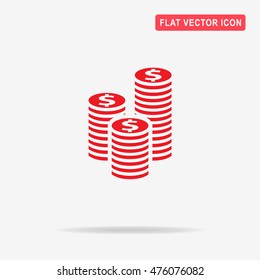 Coins icon. Vector concept illustration for design.