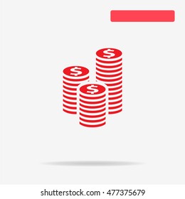 Coins icon. Vector concept illustration for design.